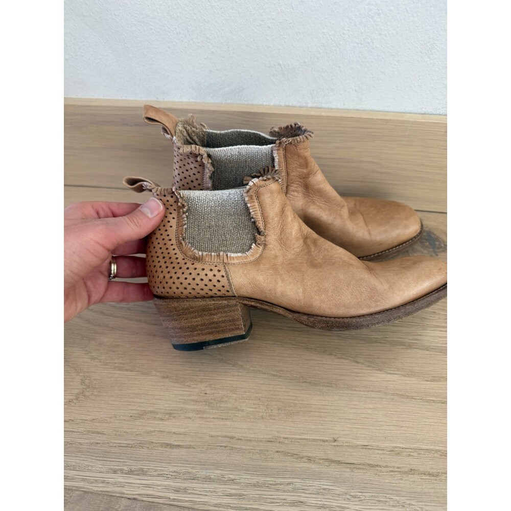 I.N.K. Made in Italy Brown Leather Pull On Chelsea Booties Women’s 35 4 4.5 5